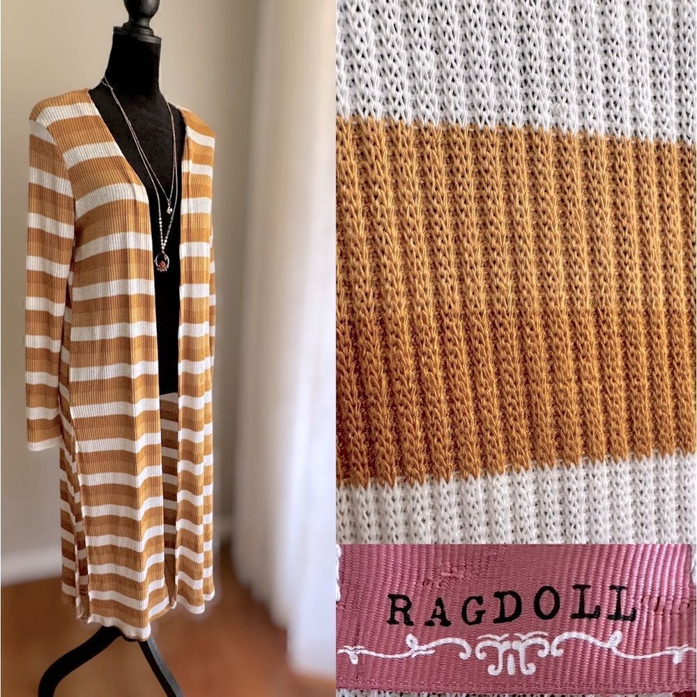 Ragdoll Open Front Knit Duster Cardigan Size M